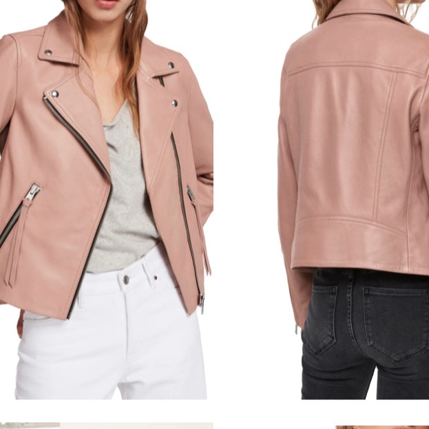 All Saints Dusty Pink Leather Jacket
